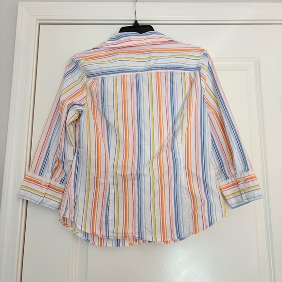Talbots Women’s Multicolor Striped Cotton Button Down Shirt - Picture 7 of 7